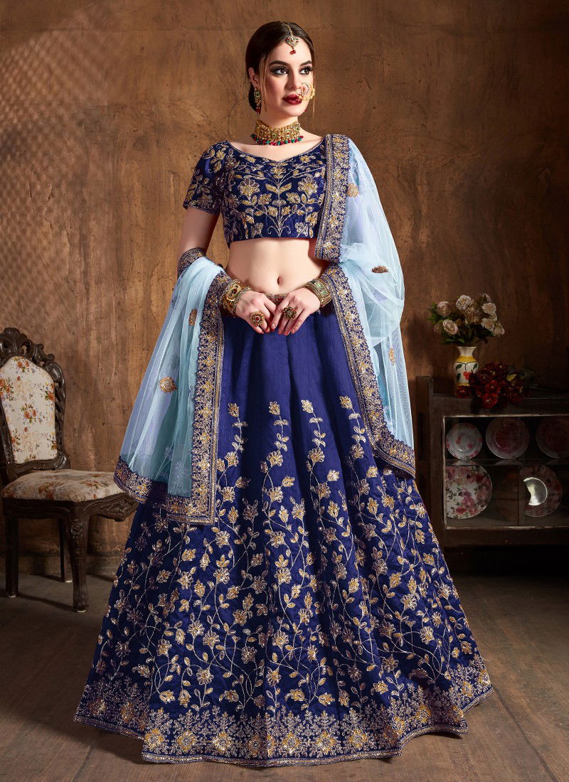 ZEEL CLOTHING CULTURAL Stylish Fancy Designer Wedding Wear Raw Silk Dori Badla And Sequins Embroidey Work Lehenga Choli Collection